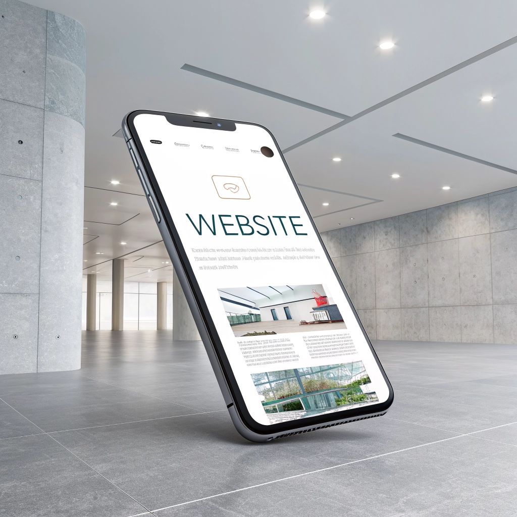 Mobile-first design concept with a sleek smartphone showing a modern website.